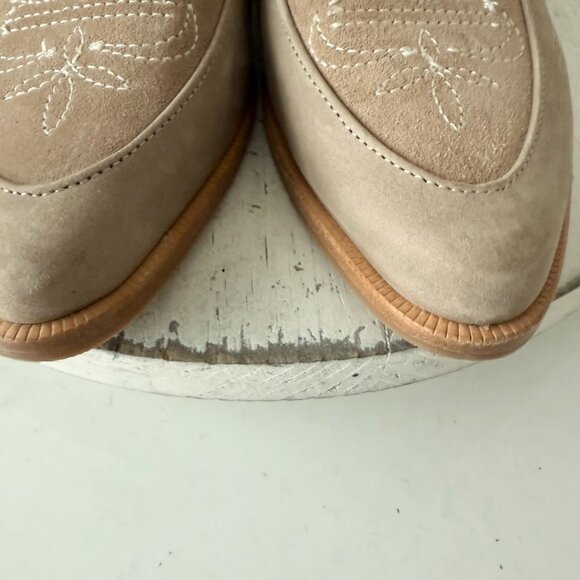 Lane Boots Womens Western Flats 10 MARTINGALE Latte Suede Cowgirl Loafer Slip On - Picture 9 of 13